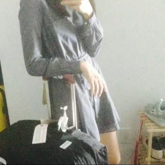 Aritzia Wilfred Long Sleeve Check Dress with Strap - Picture 4 of 4